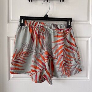 Malina Shorts Womens Size S Tropical Palm Leaf Print Pull On Elastic